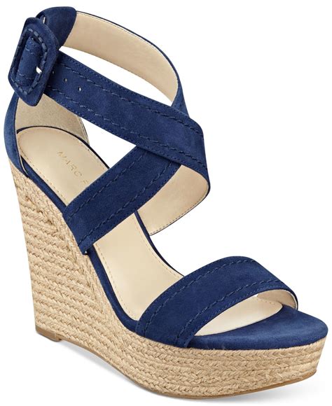 navy blue wedge heel shoes